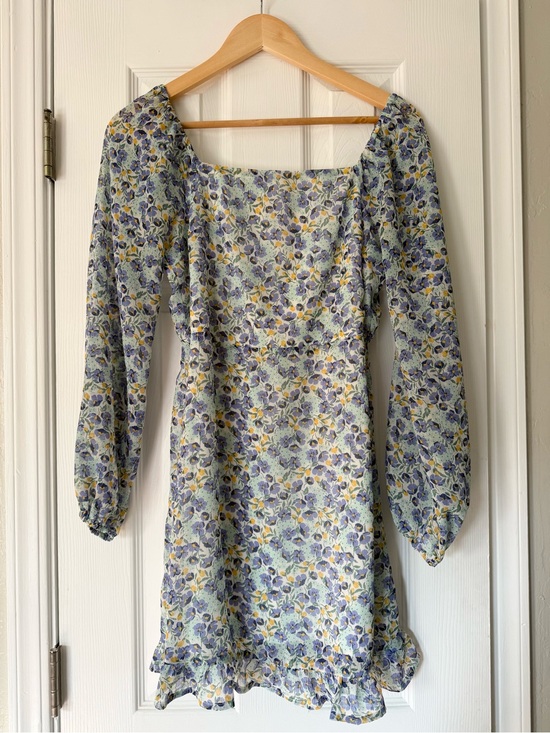 Dresses & Skirts - Boutique Floral Mini Dress - Blue/Yellow